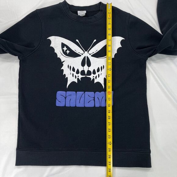 Salem7 Sz Small Pullover Sweatshirt Skull Butterfly Black Long Sleeve Skateboard - Picture 7 of 9